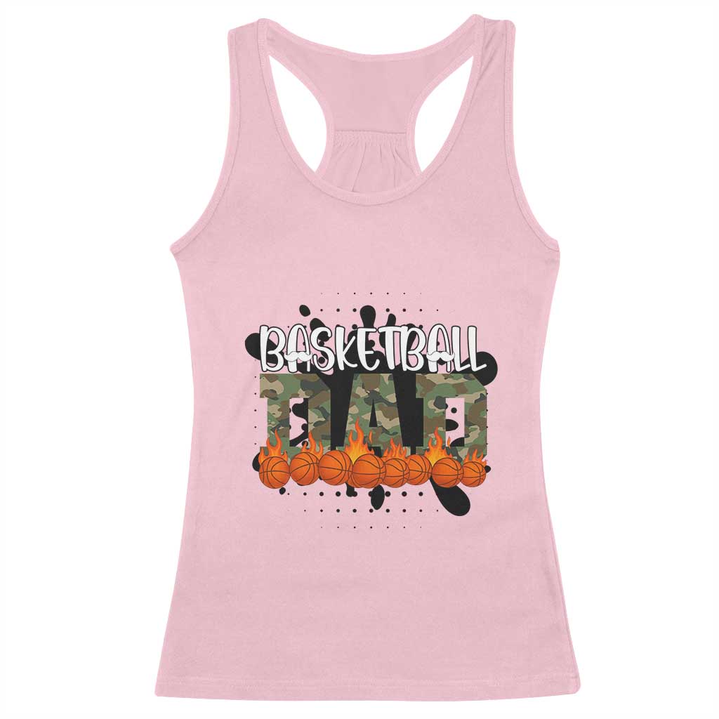 Basketball Dad Racerback Tank Top Camouflage Flame Graphic For Sport Lover TS12 Light Pink Print Your Wear