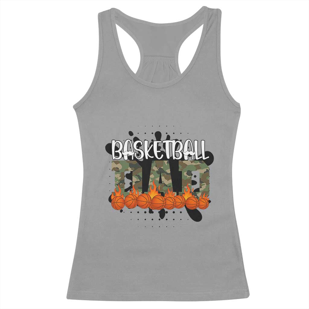 Basketball Dad Racerback Tank Top Camouflage Flame Graphic For Sport Lover TS12 Sport Gray Print Your Wear