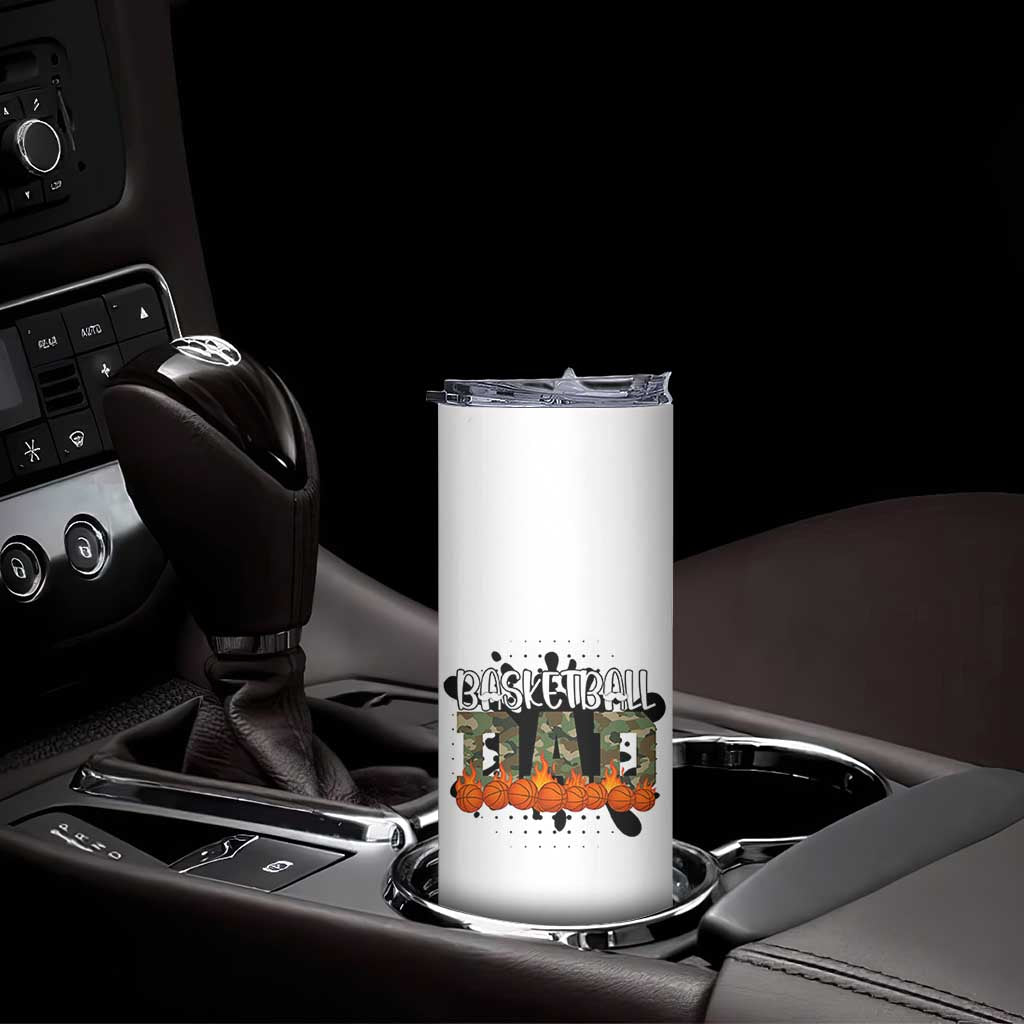 Basketball Dad Skinny Tumbler Camouflage Flame Graphic For Sport Lover TS12 Print Your Wear