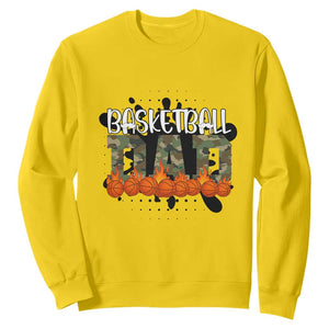 Basketball Dad Sweatshirt Camouflage Flame Graphic For Sport Lover TS12 Daisy Print Your Wear