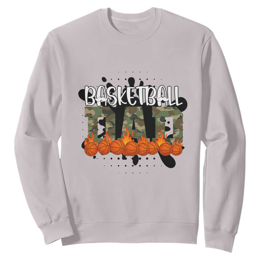 Basketball Dad Sweatshirt Camouflage Flame Graphic For Sport Lover TS12 Ice Gray Print Your Wear