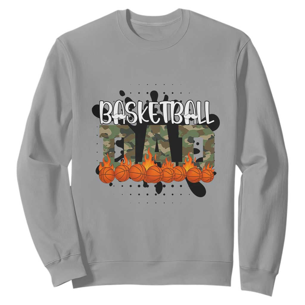 Basketball Dad Sweatshirt Camouflage Flame Graphic For Sport Lover TS12 Sport Gray Print Your Wear