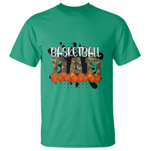Basketball Dad T Shirt Camouflage Flame Graphic For Sport Lover TS12 Irish Green Print Your Wear