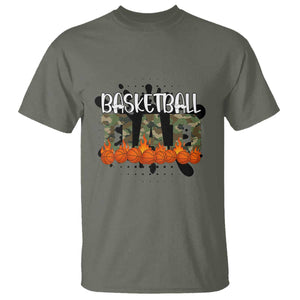 Basketball Dad T Shirt Camouflage Flame Graphic For Sport Lover TS12 Military Green Print Your Wear