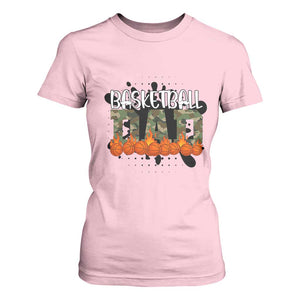 Basketball Dad T Shirt For Women Camouflage Flame Graphic For Sport Lover TS12 Light Pink Print Your Wear
