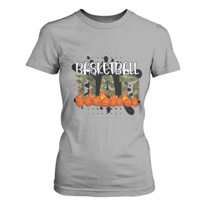 Basketball Dad T Shirt For Women Camouflage Flame Graphic For Sport Lover TS12 Sport Gray Print Your Wear
