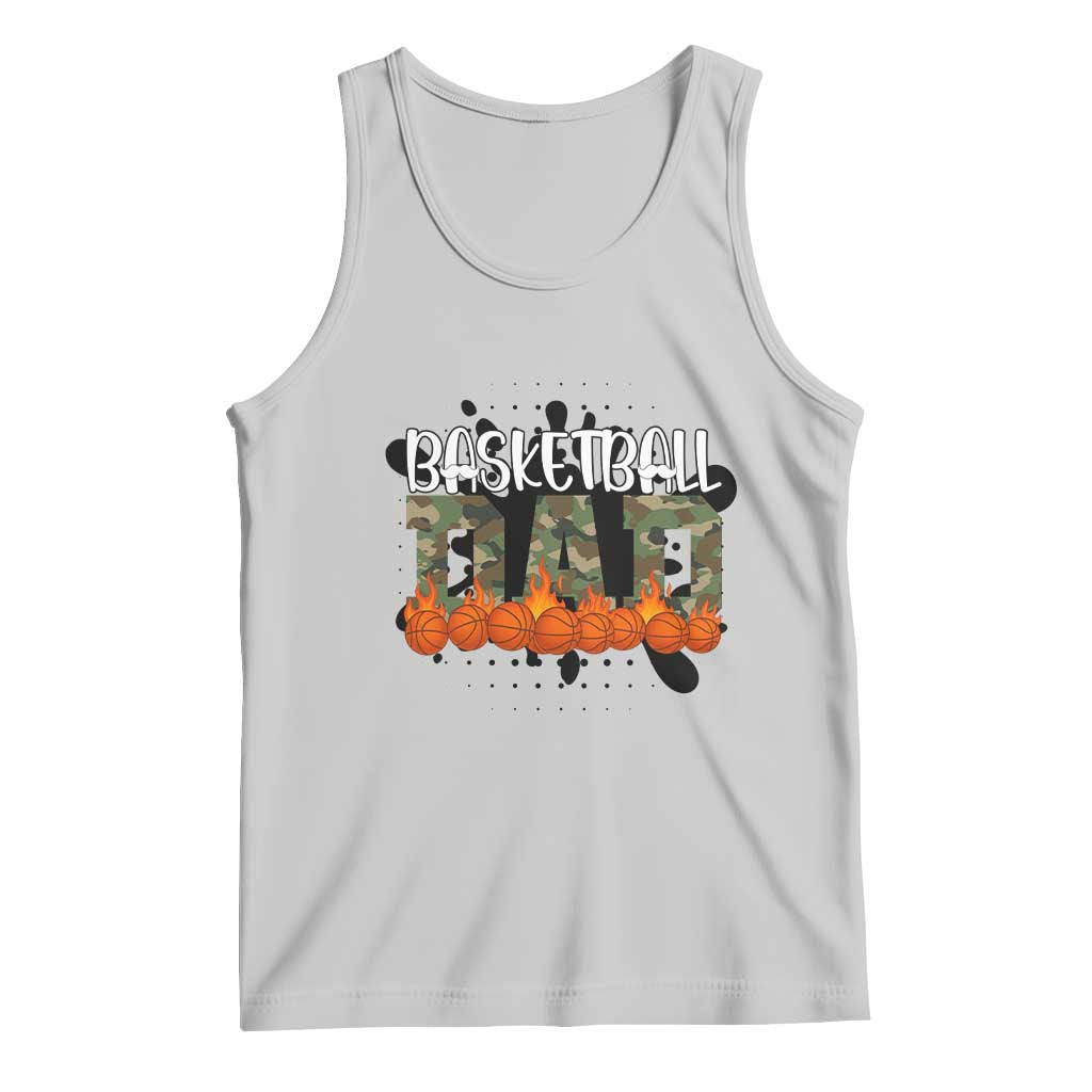 Basketball Dad Tank Top Camouflage Flame Graphic For Sport Lover TS12 Ash Print Your Wear