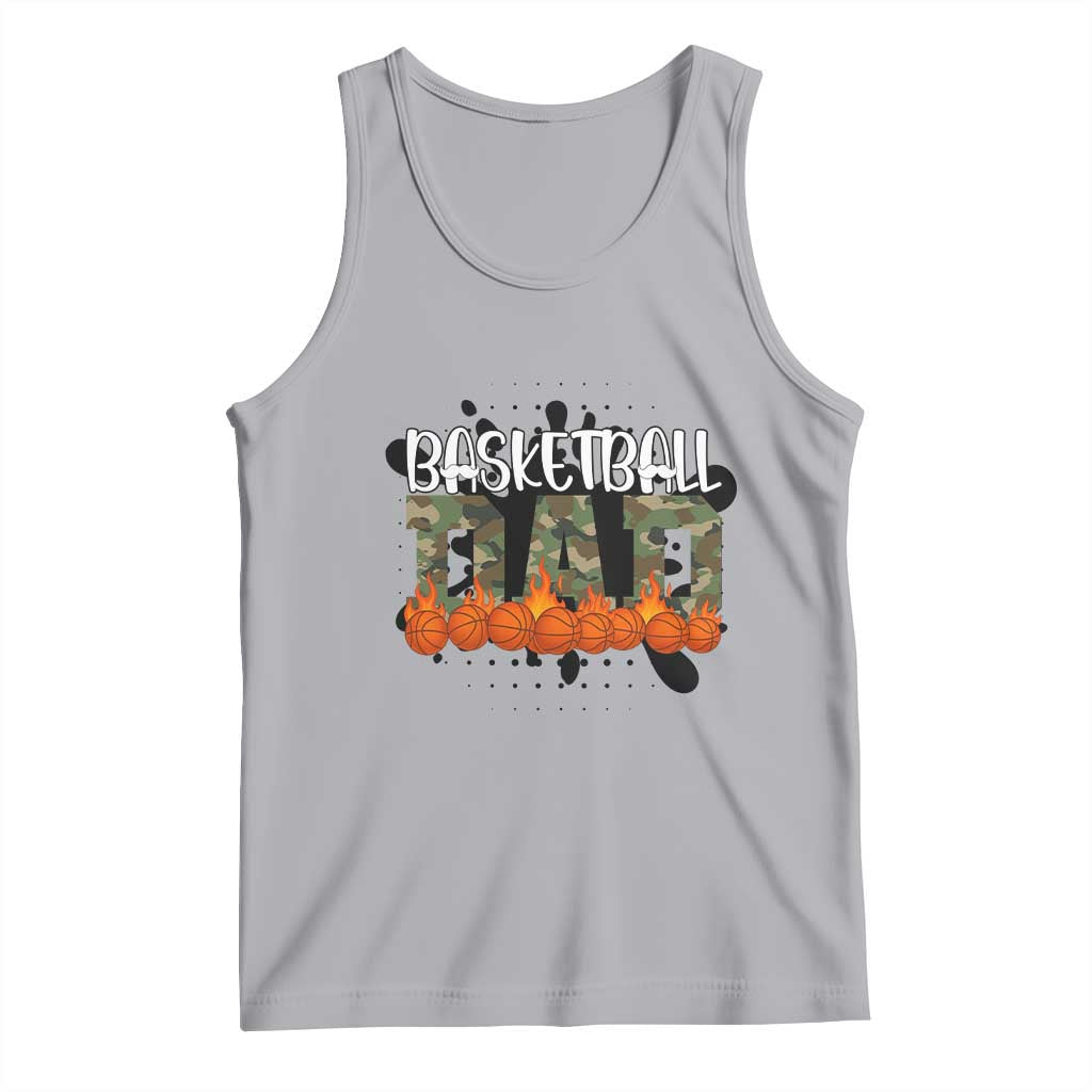 Basketball Dad Tank Top Camouflage Flame Graphic For Sport Lover TS12 Athletic Heather Print Your Wear