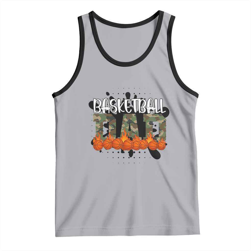 Basketball Dad Tank Top Camouflage Flame Graphic For Sport Lover TS12 Athletic Heather Black Print Your Wear