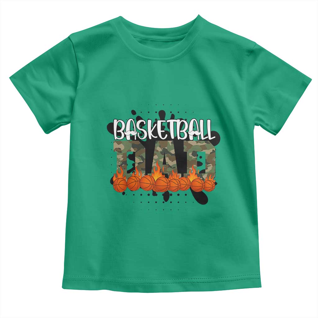 Basketball Dad Toddler T Shirt Camouflage Flame Graphic For Sport Lover TS12 Irish Green Print Your Wear