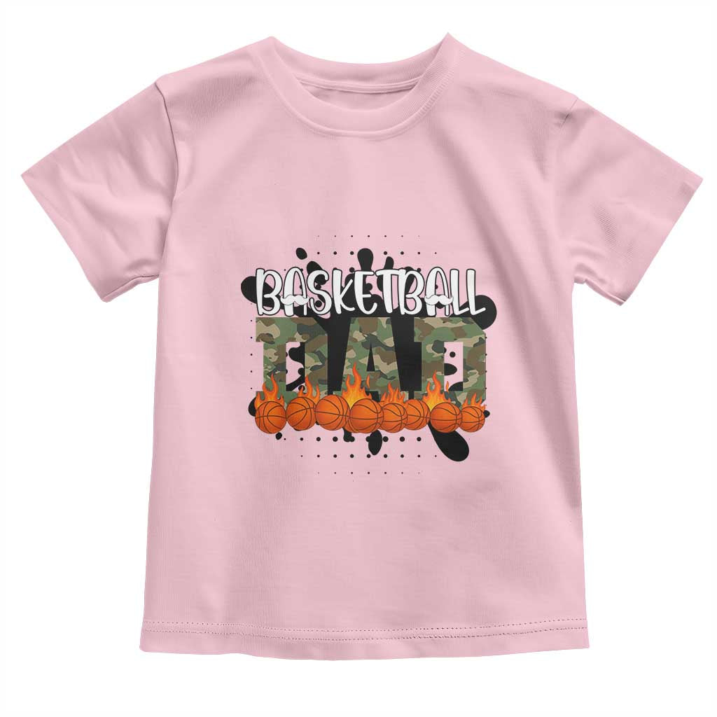 Basketball Dad Toddler T Shirt Camouflage Flame Graphic For Sport Lover TS12 Light Pink Print Your Wear