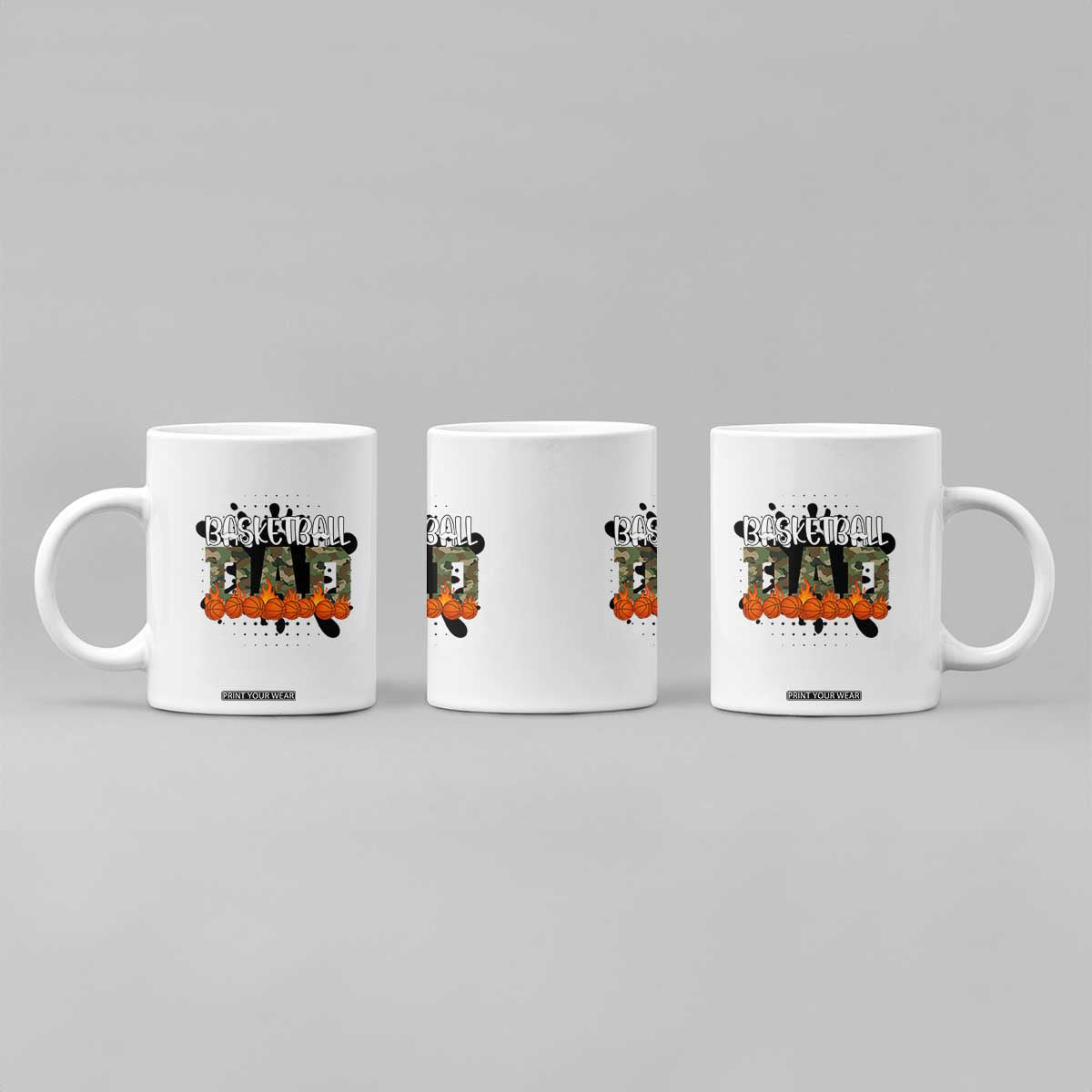 Basketball Dad Coffee Mug Camouflage Flame Graphic For Sport Lover TS12 Print Your Wear