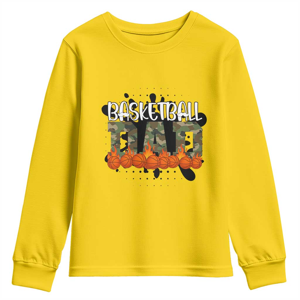 Basketball Dad Youth Sweatshirt Camouflage Flame Graphic For Sport Lover TS12 Daisy Print Your Wear