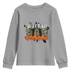 Basketball Dad Youth Sweatshirt Camouflage Flame Graphic For Sport Lover TS12 Sport Gray Print Your Wear