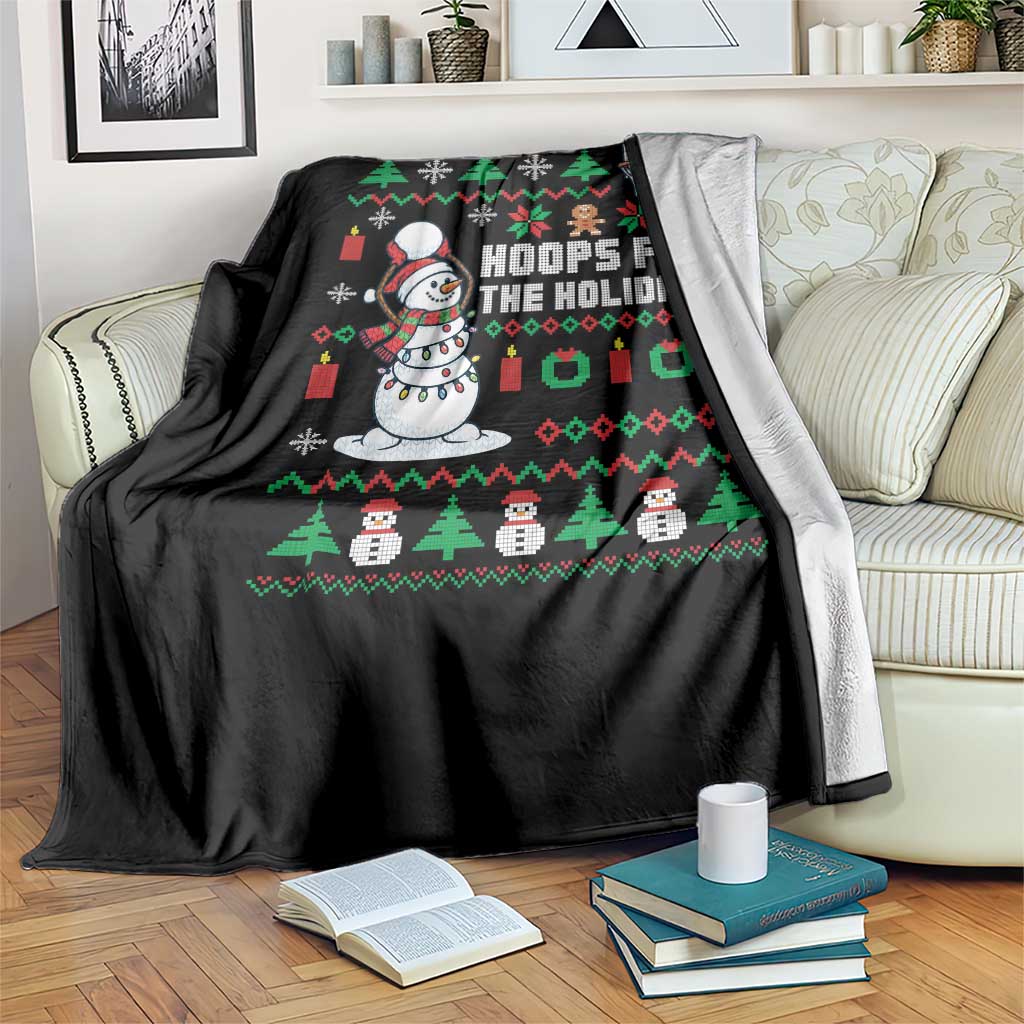 Funny Christmas Basketball Snowmen Throw Blanket Hoops For The Holidays Ugly Sweater TS12 Print Your Wear