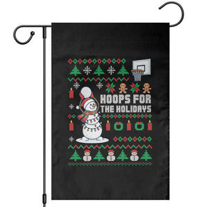 Funny Christmas Basketball Snowmen Garden Flag Hoops For The Holidays Ugly Sweater TS12 Black Print Your Wear
