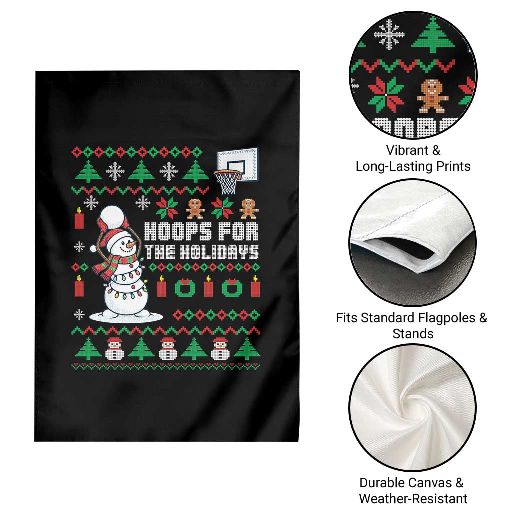 Funny Christmas Basketball Snowmen Garden Flag Hoops For The Holidays Ugly Sweater TS12 Print Your Wear