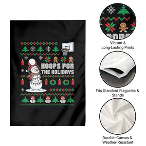 Funny Christmas Basketball Snowmen Garden Flag Hoops For The Holidays Ugly Sweater TS12 Print Your Wear