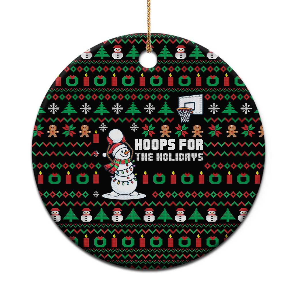 Funny Xmas Basketball Snowmen Christmas Ornament Hoops For The Holidays Ugly Sweater TS12 Print Your Wear