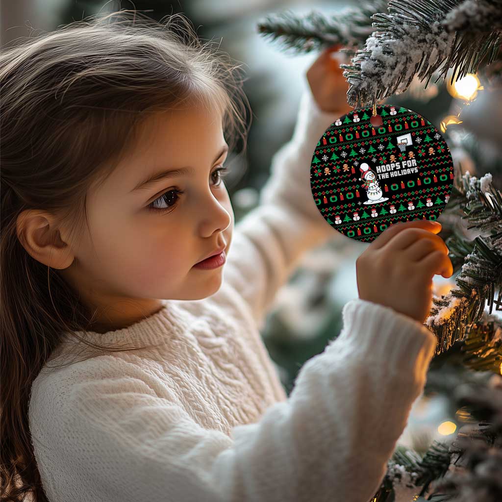 Funny Xmas Basketball Snowmen Christmas Ornament Hoops For The Holidays Ugly Sweater TS12 Print Your Wear