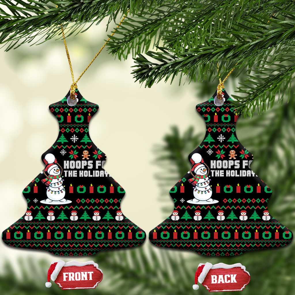 Funny Xmas Basketball Snowmen Christmas Ornament Hoops For The Holidays Ugly Sweater TS12 Christmas Tree Gold Print Your Wear