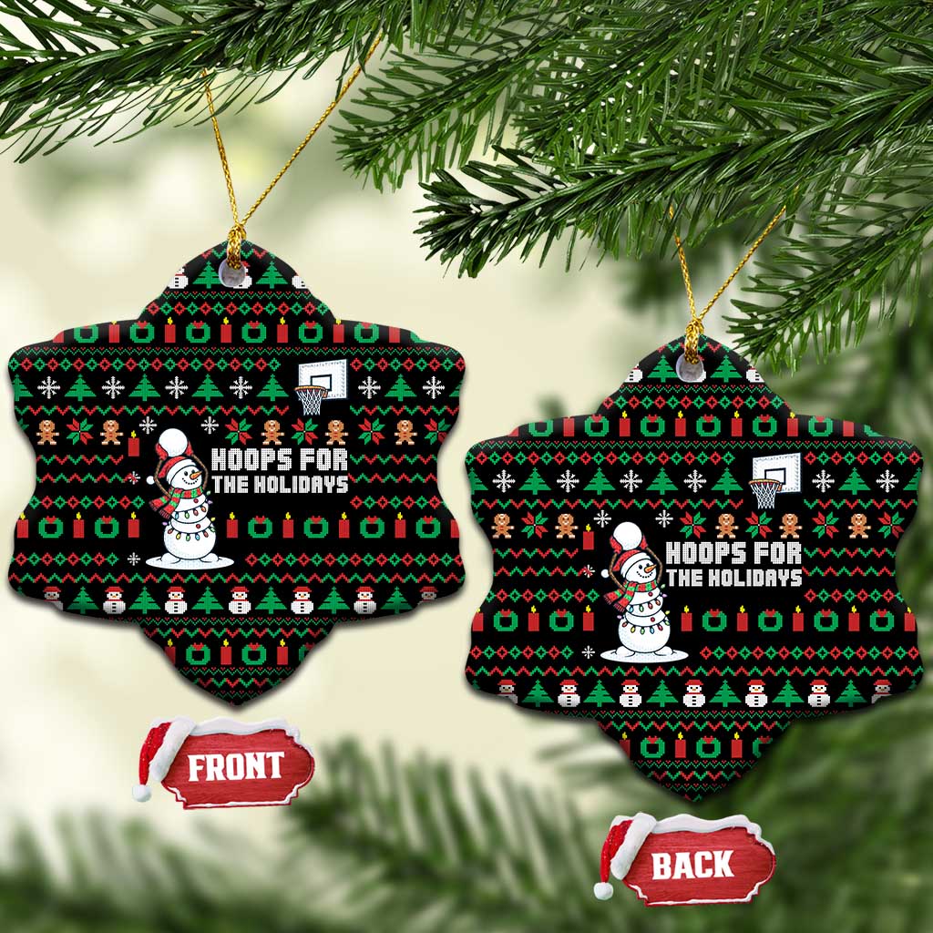 Funny Xmas Basketball Snowmen Christmas Ornament Hoops For The Holidays Ugly Sweater TS12 Snow Flake Gold Print Your Wear