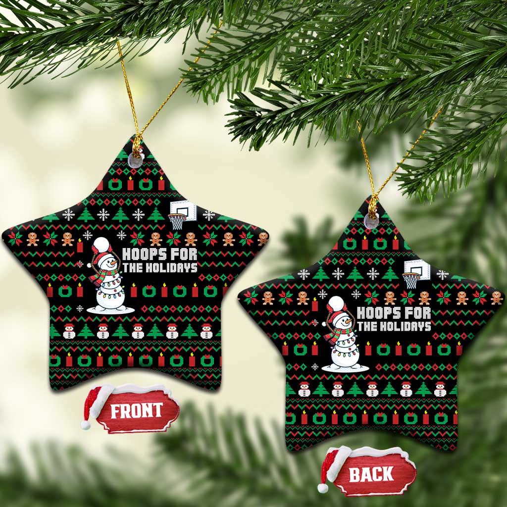 Funny Xmas Basketball Snowmen Christmas Ornament Hoops For The Holidays Ugly Sweater TS12 Star Gold Print Your Wear