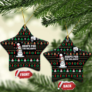 Funny Xmas Basketball Snowmen Christmas Ornament Hoops For The Holidays Ugly Sweater TS12 Star Gold Print Your Wear