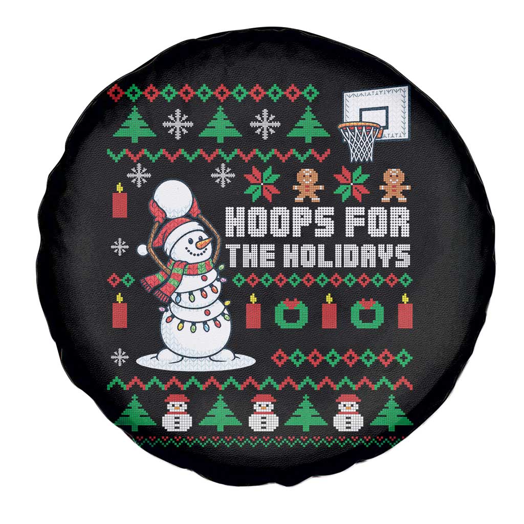 Funny Christmas Basketball Snowmen Spare Tire Cover Hoops For The Holidays Ugly Sweater TS12 Print Your Wear
