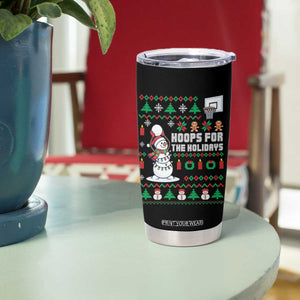 Funny Christmas Basketball Snowmen Tumbler Cup Hoops For The Holidays Ugly Sweater TS12 Print Your Wear