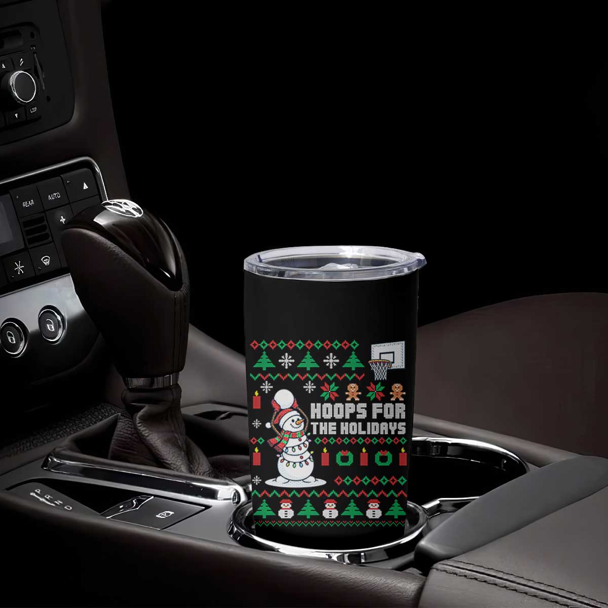 Funny Christmas Basketball Snowmen Tumbler Cup Hoops For The Holidays Ugly Sweater TS12 Print Your Wear