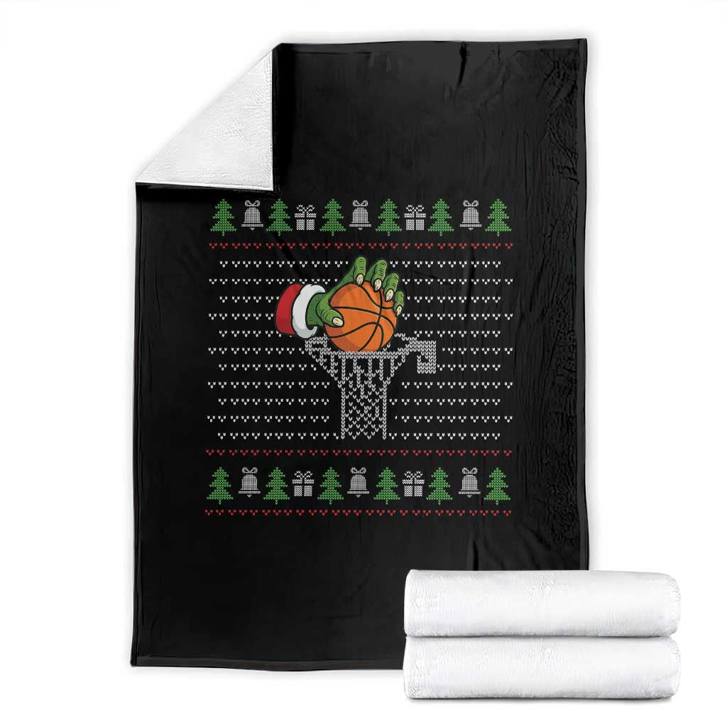 Funny Zombie Hand Basketball Christmas Gift Throw Blanket TS12 Black Print Your Wear