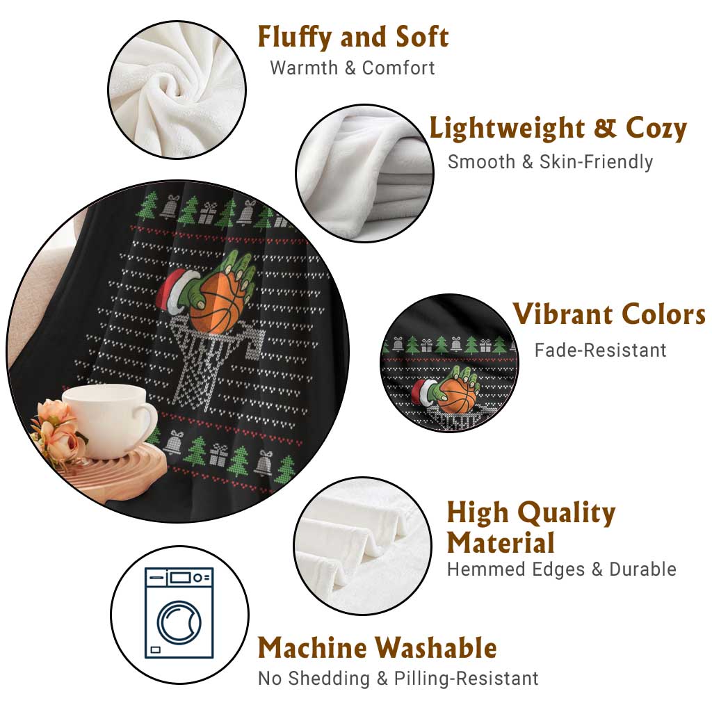 Funny Zombie Hand Basketball Christmas Gift Throw Blanket TS12 Print Your Wear