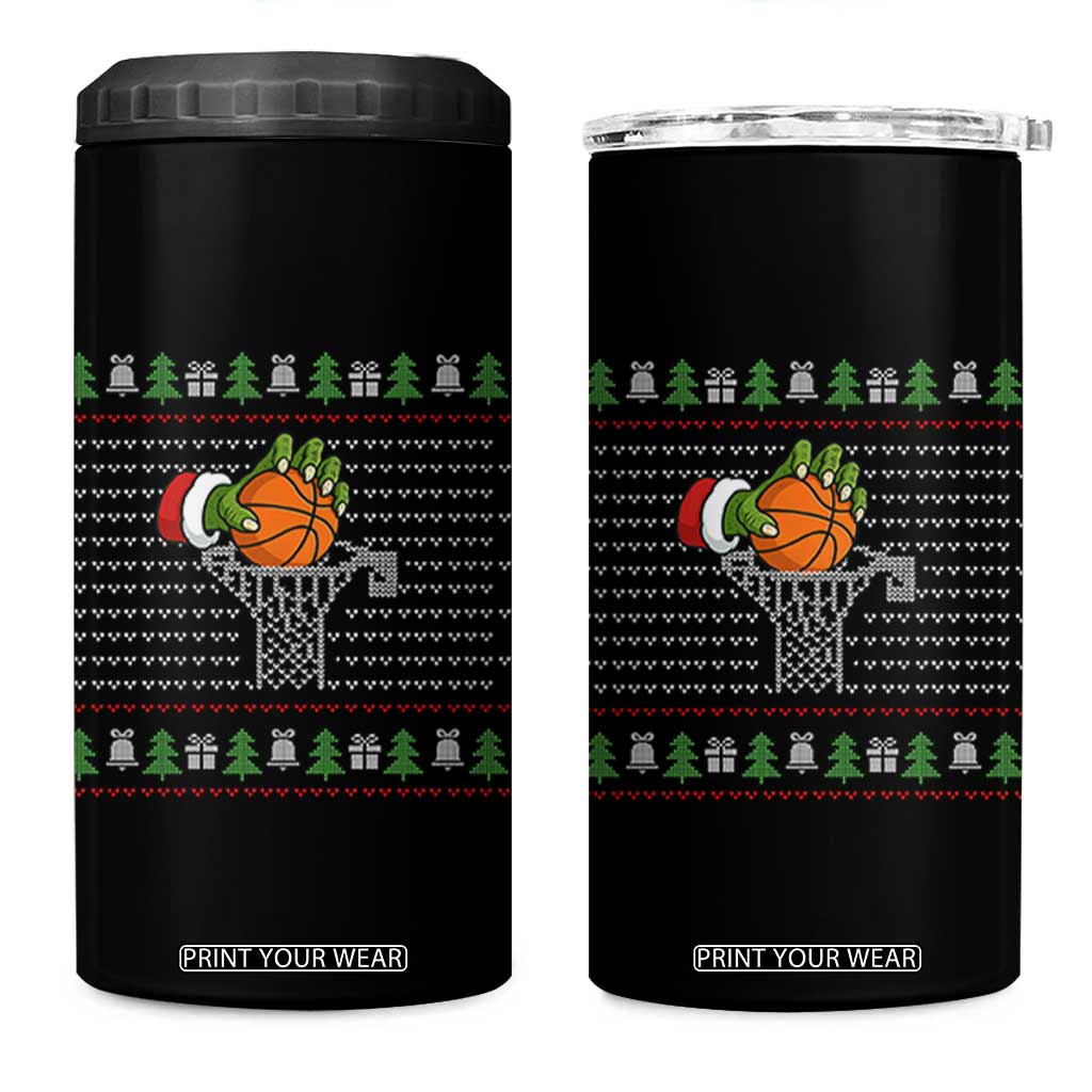 Funny Zombie Hand Basketball Christmas Gift 4 in 1 Can Cooler Tumbler TS12 One Size: 16 oz Black Print Your Wear