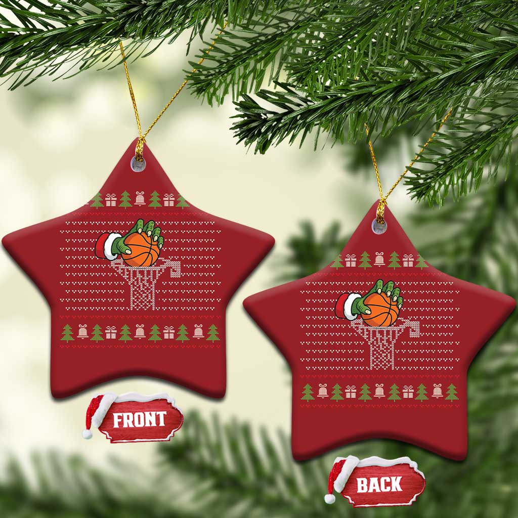 Funny Zombie Hand Basketball Xmas Gift Christmas Ornament TS12 Star Red Print Your Wear