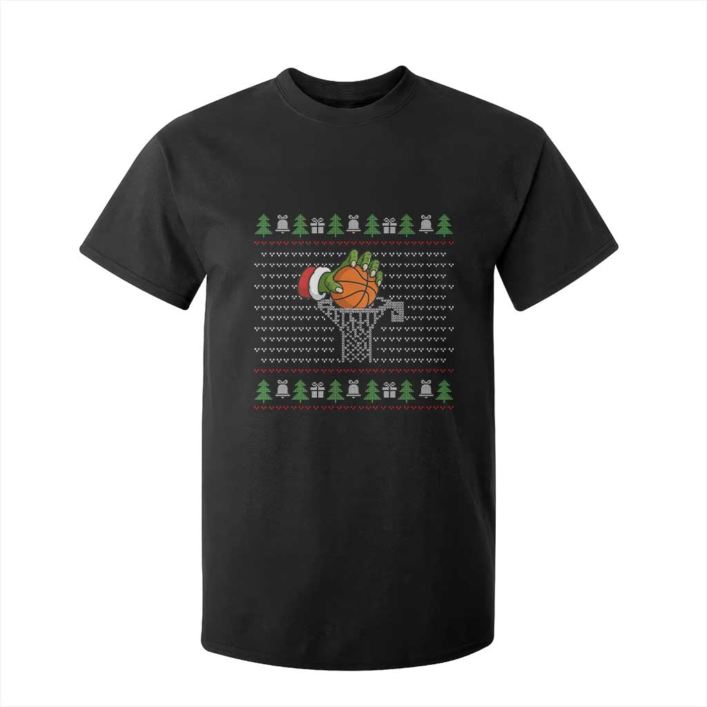 Funny Zombie Hand Basketball Christmas Gift T Shirt For Kid TS12 Black Print Your Wear