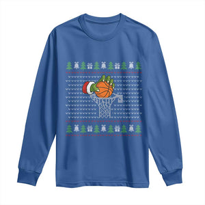 Funny Zombie Hand Basketball Christmas Gift Long Sleeve Shirt TS12 Royal Blue Print Your Wear