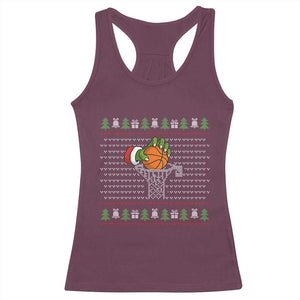 Funny Zombie Hand Basketball Christmas Gift Racerback Tank Top TS12 Maroon Print Your Wear