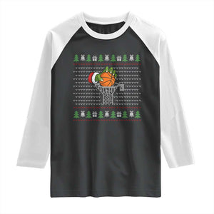 Funny Zombie Hand Basketball Christmas Gift Raglan Shirt TS12 Black White Print Your Wear