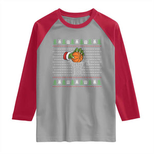 Funny Zombie Hand Basketball Christmas Gift Raglan Shirt TS12 Sport Gray Red Print Your Wear