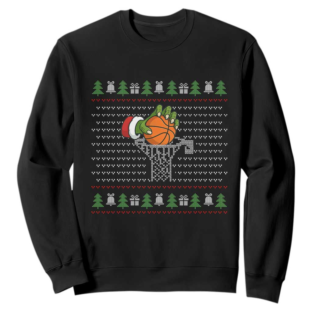 Funny Zombie Hand Basketball Christmas Gift Sweatshirt TS12 Black Print Your Wear