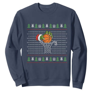 Funny Zombie Hand Basketball Christmas Gift Sweatshirt TS12 Navy Print Your Wear