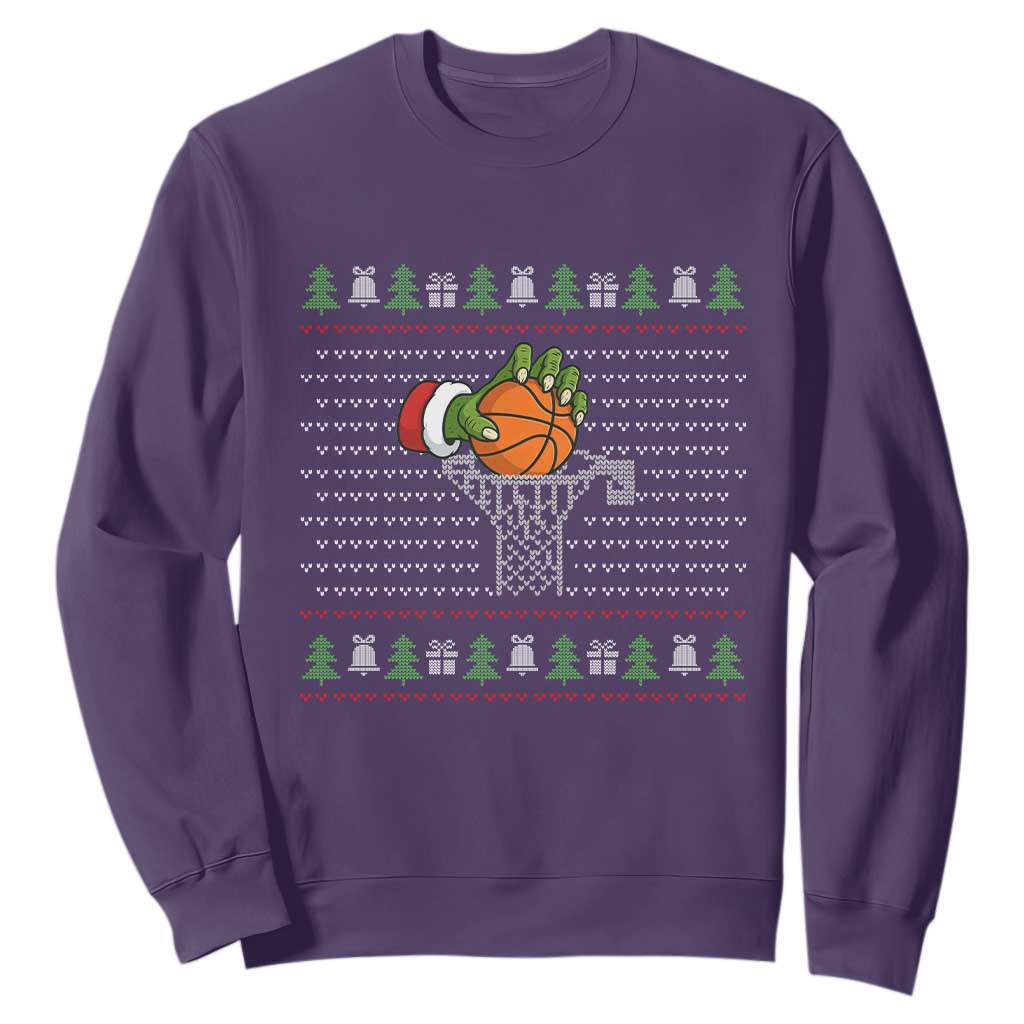 Funny Zombie Hand Basketball Christmas Gift Sweatshirt TS12 Purple Print Your Wear