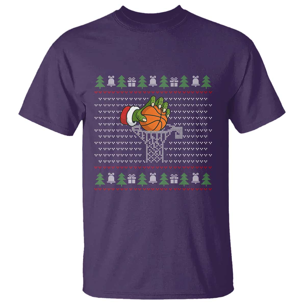 Funny Zombie Hand Basketball Christmas Gift T Shirt TS12 Purple Print Your Wear