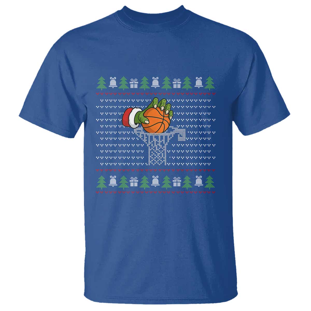 Funny Zombie Hand Basketball Christmas Gift T Shirt TS12 Royal Blue Print Your Wear