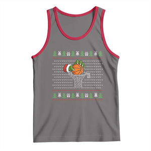 Funny Zombie Hand Basketball Christmas Gift Tank Top TS12 Deep Heather Red Print Your Wear