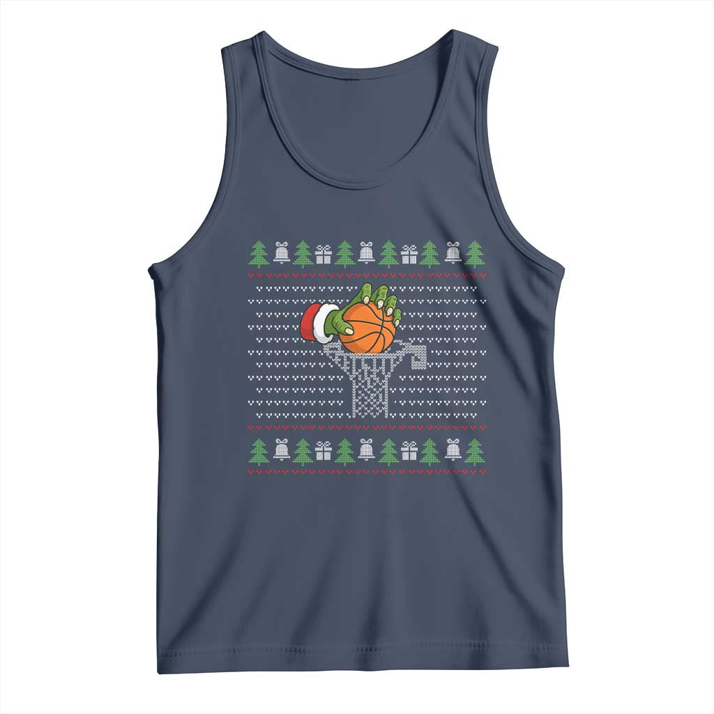 Funny Zombie Hand Basketball Christmas Gift Tank Top TS12 Navy Print Your Wear