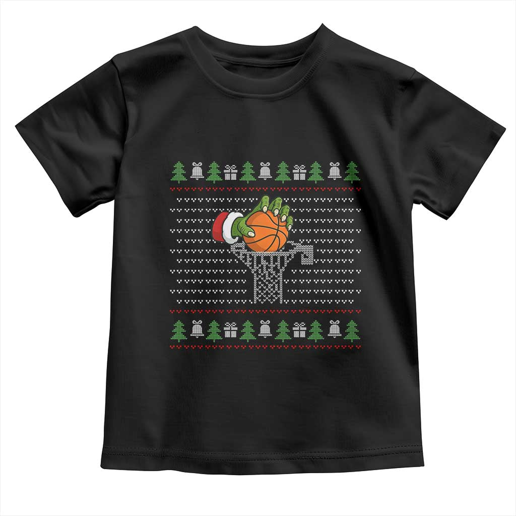 Funny Zombie Hand Basketball Christmas Gift Toddler T Shirt TS12 Black Print Your Wear