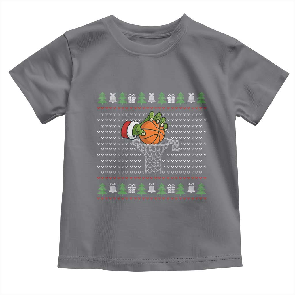 Funny Zombie Hand Basketball Christmas Gift Toddler T Shirt TS12 Charcoal Print Your Wear