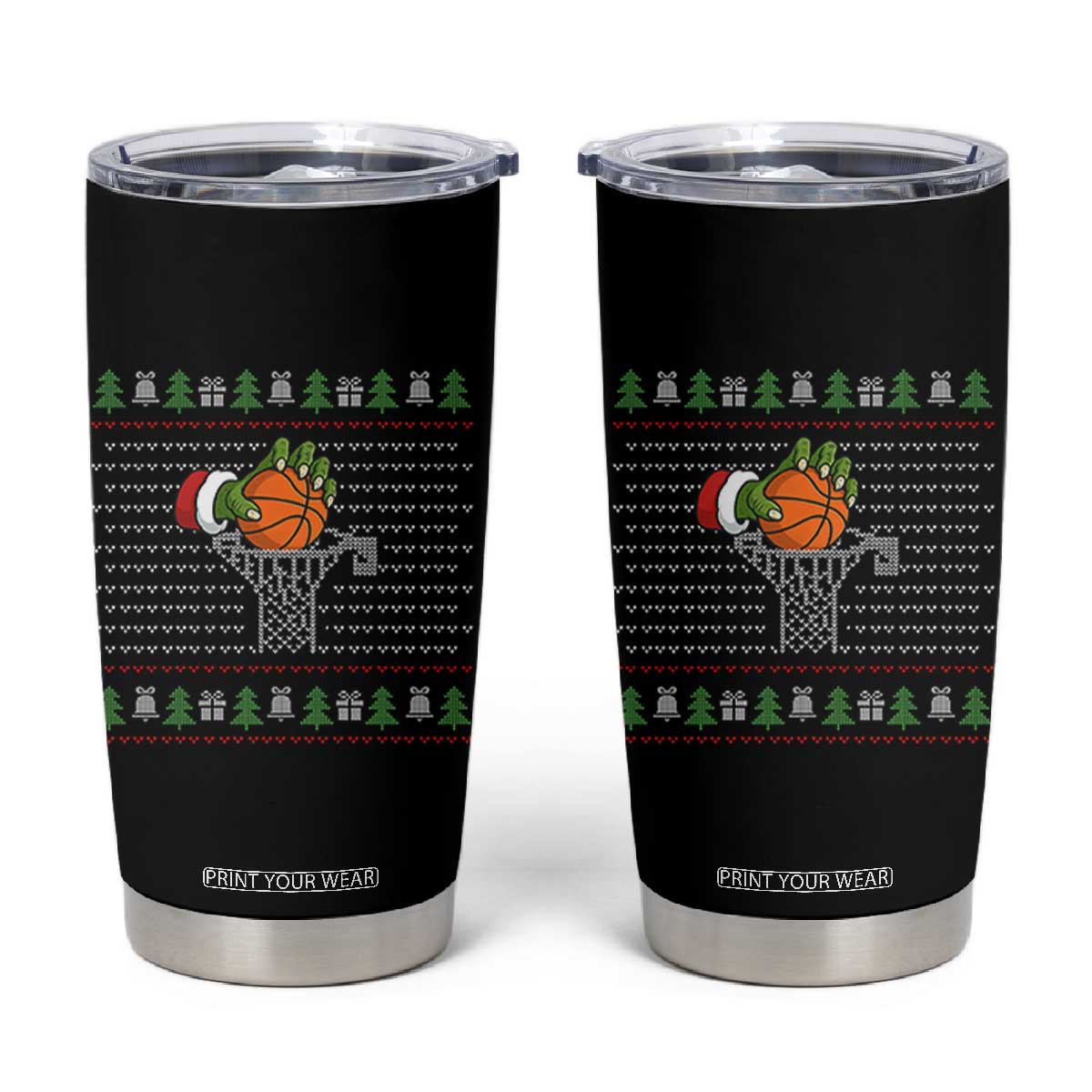 Funny Zombie Hand Basketball Christmas Gift Tumbler Cup - Print Your Wear